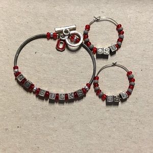OSU earrings and bracelet